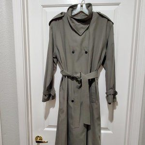 Neiman Marcus Drizzle Trench Coat, Sage Green, Longline, Women's Size 8-10